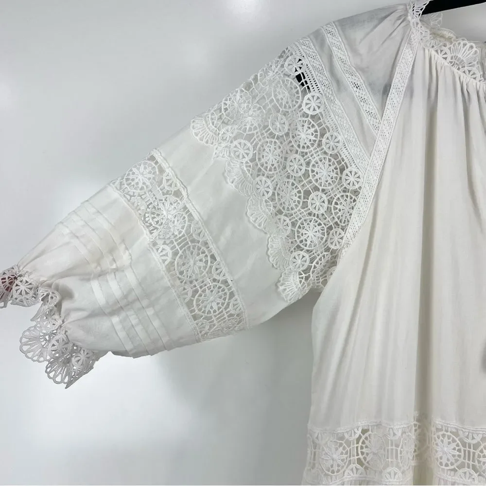 En Saison Tiered Lace Midi Prairie Dress Women's Size XS Cottage Core Festival - Picture 5 of 11